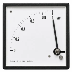 kW Anzeige mit Skala 0-1 kW Zeigerinstrumente einer 1kW Anzeige mit Vollausschlag zur Veranschaulichung einer möglichen Leistungssteigerung.
